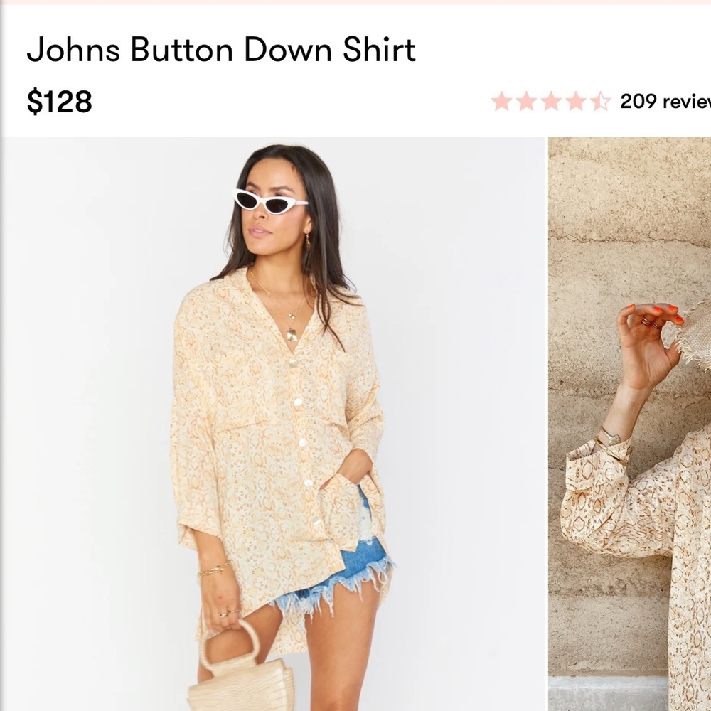 Show Me Your Mumu Gold Python Print Button Down R… - image 2
